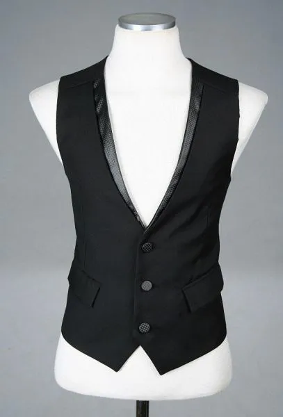 Men's Waistcoat for Three Piece Suit Sleeveless with Adjustable Back Buck