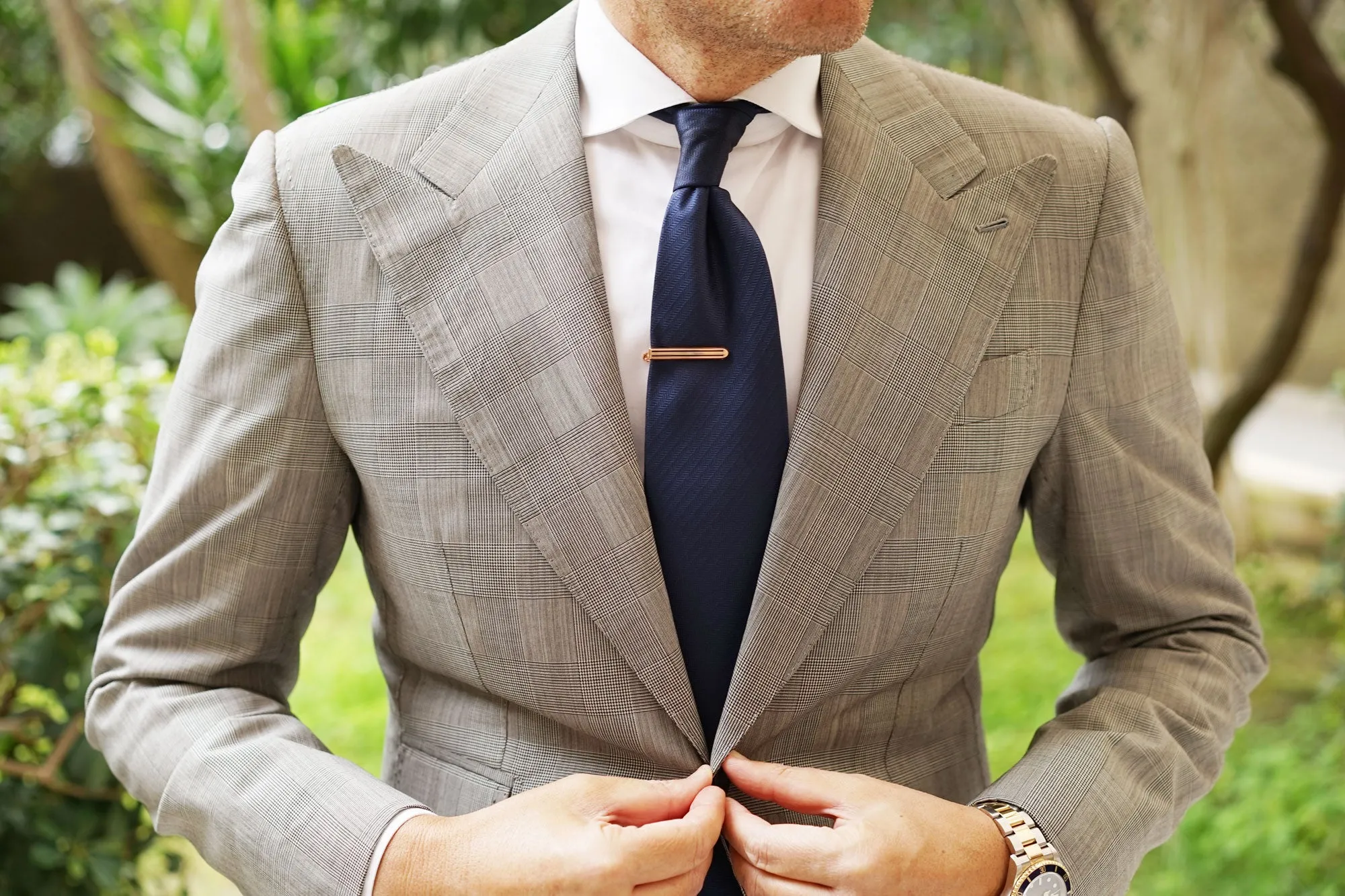 Mini Rose Gold Pinstripe Tie Bar