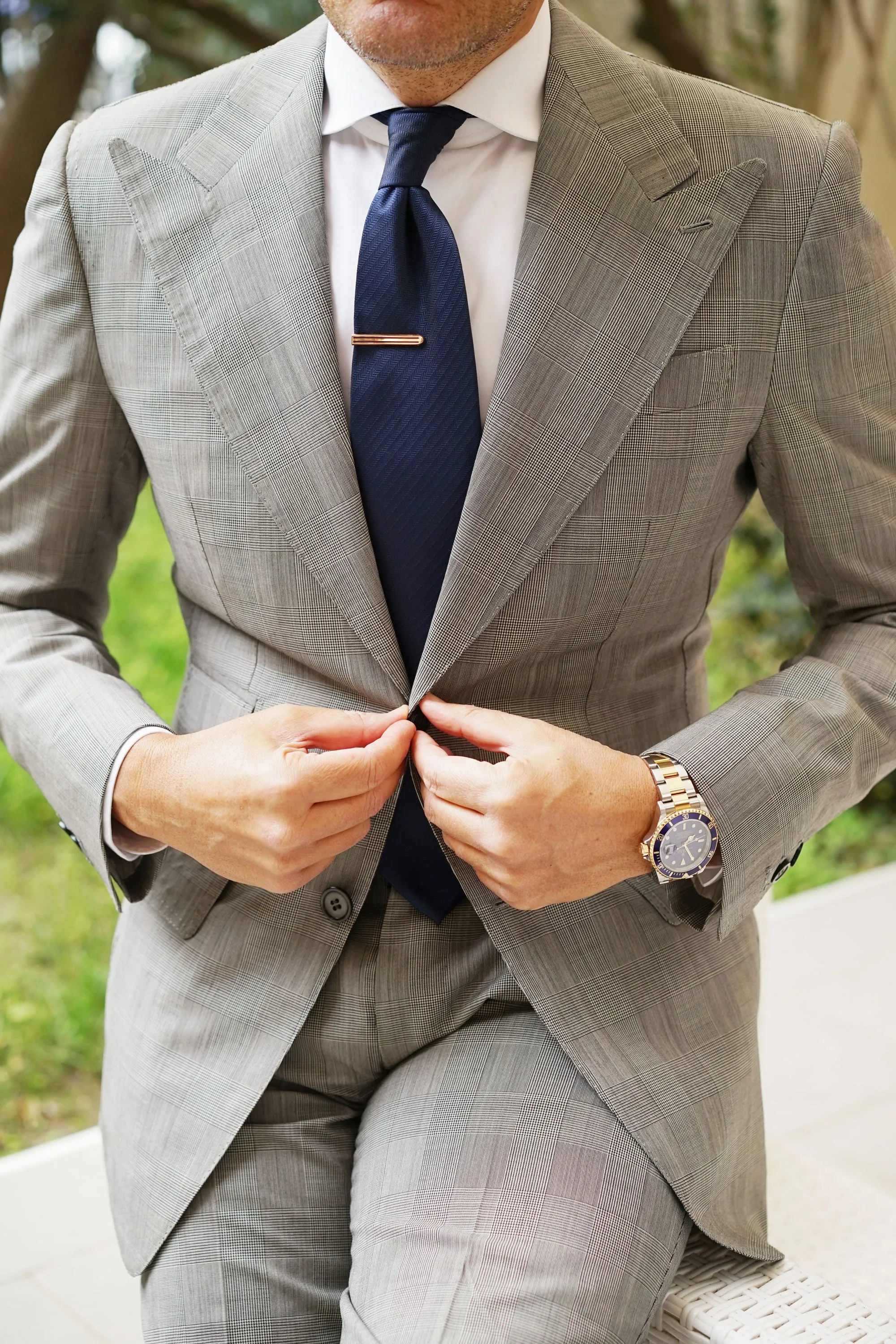 Mini Rose Gold Pinstripe Tie Bar