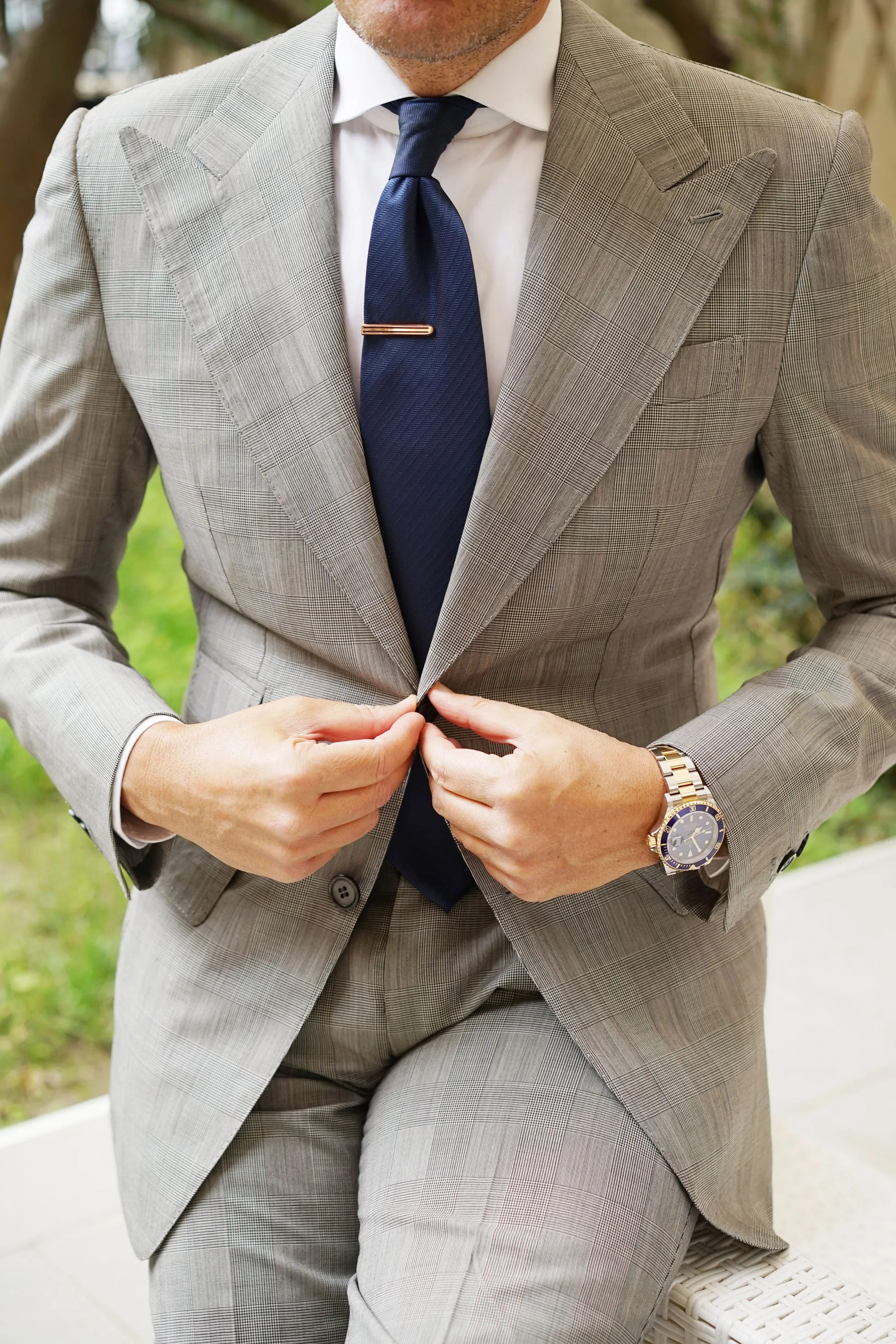 Mini Rose Gold Pinstripe Tie Bar