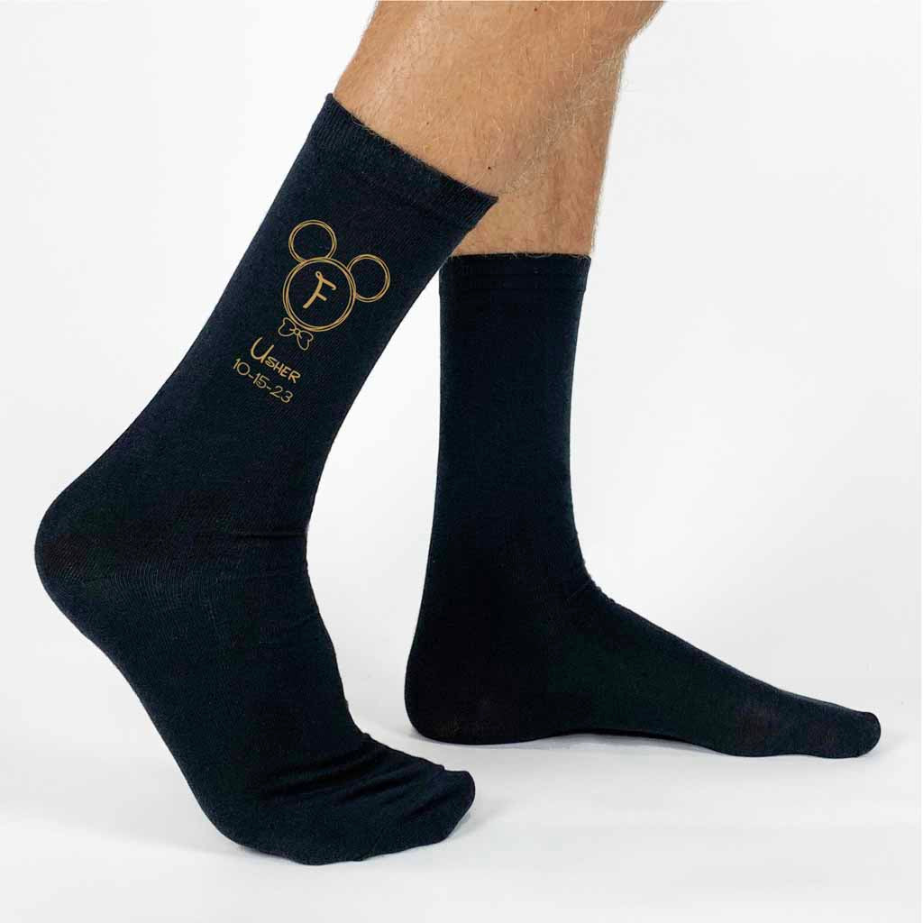 Monogrammed Disney Inspired Wedding Party Socks