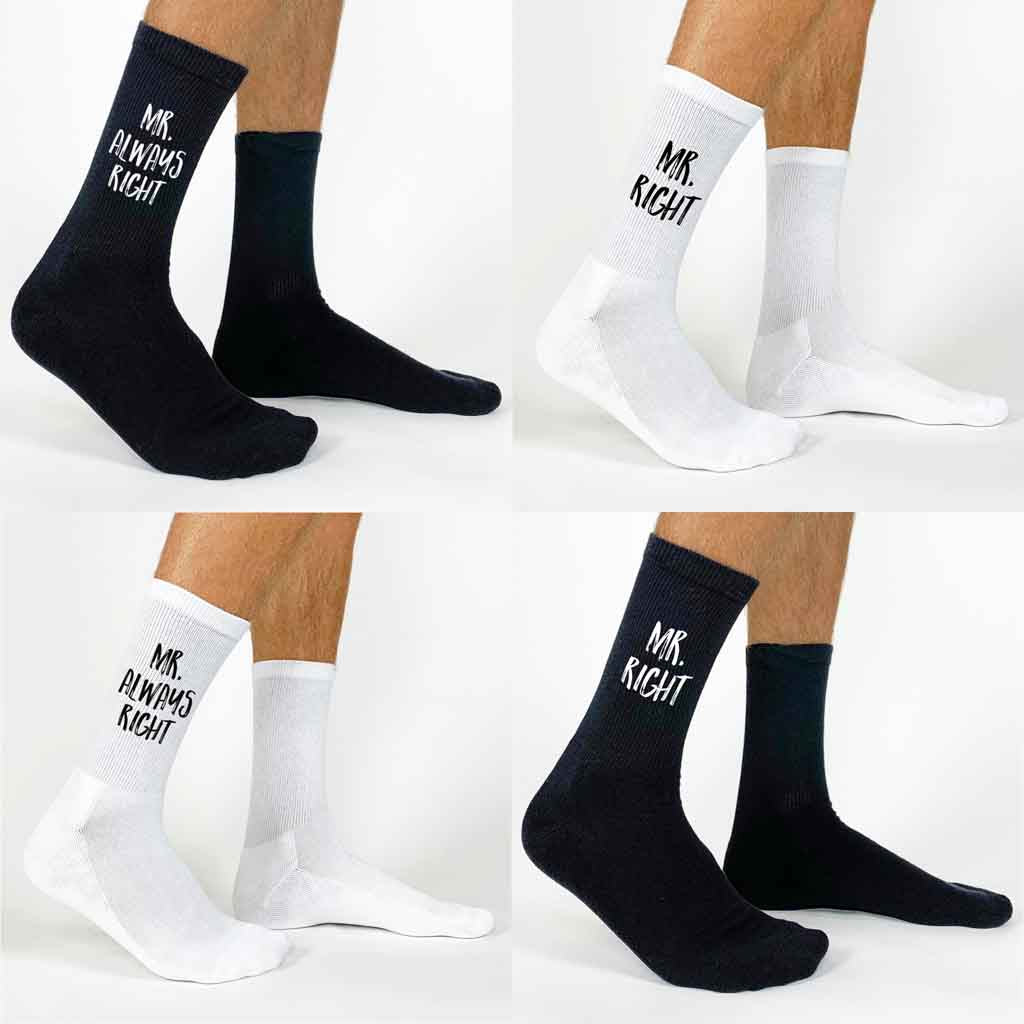 Mr. Right and Mrs. Always Right - Personalized Socks