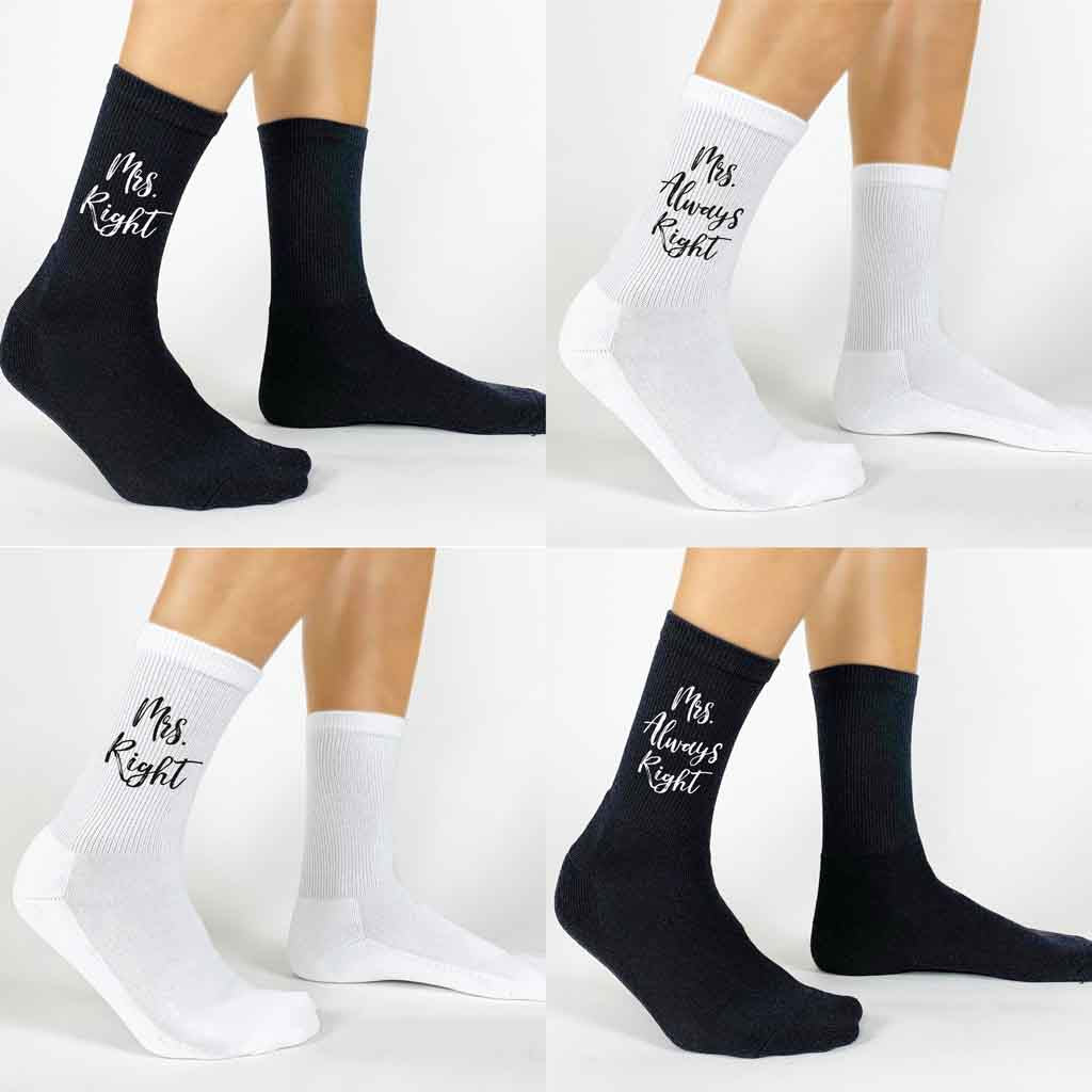 Mr. Right and Mrs. Always Right - Personalized Socks