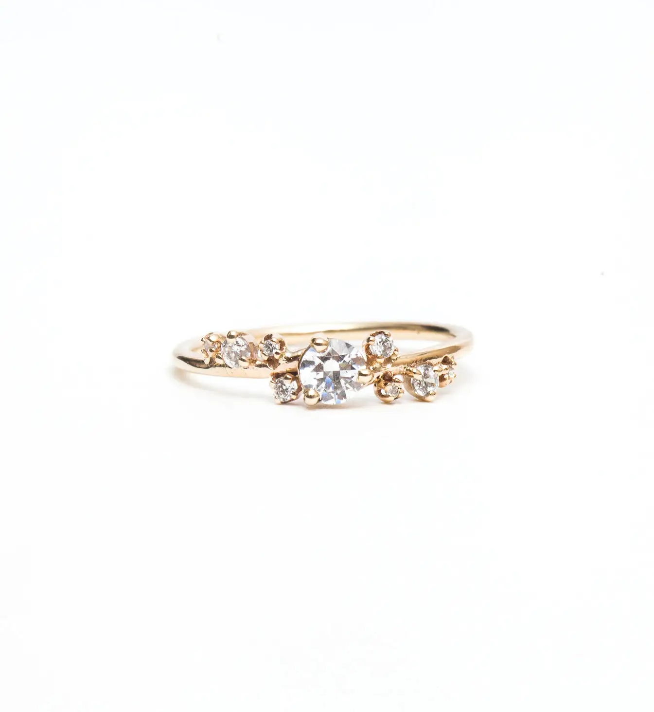 Organic Crossover Diamond Ring