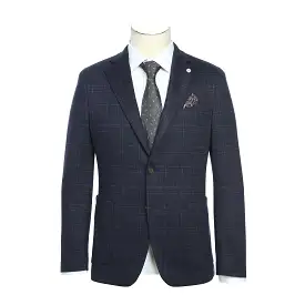 Pellagio Men's Half Canvas Navy Blazer PF23-14