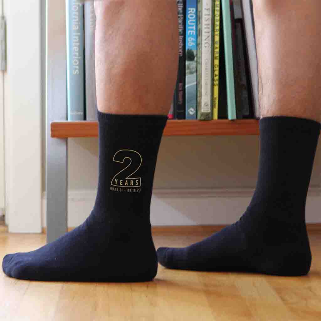 Personalized Cotton Anniversary Socks, Gift for Husband