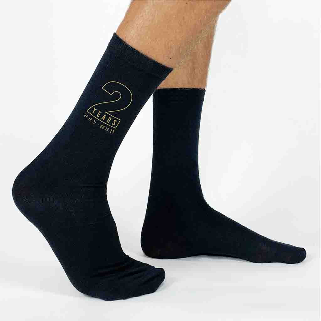 Personalized Cotton Anniversary Socks, Gift for Husband