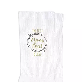 Personalized Cotton Socks for 2nd Anniversary Gift for Wife