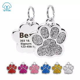 Personalized Engraving Pet Cat Name Tags Customized Dog ID Tag Collar Accessories Nameplate Anti-lost Pendant Metal Keyring