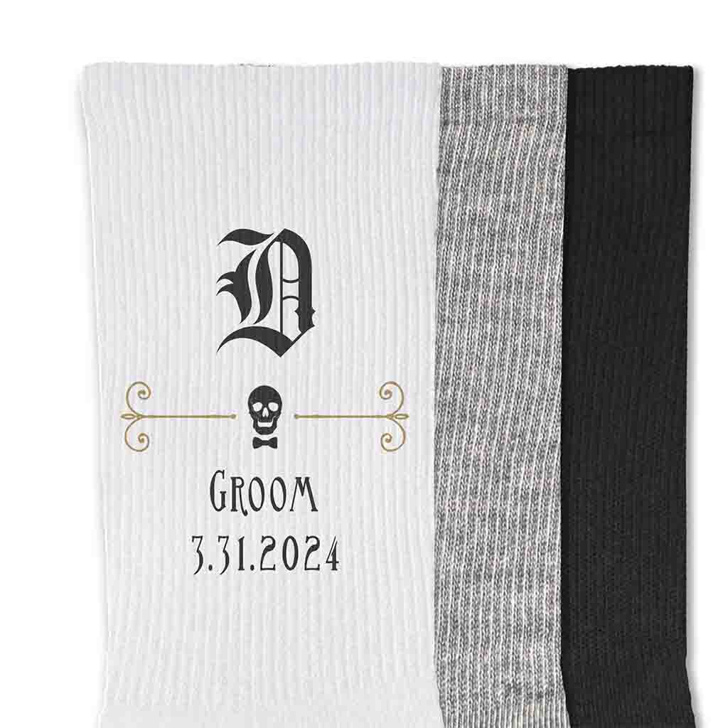 Personalized Gothic Groomsmen Socks for the Wedding Party