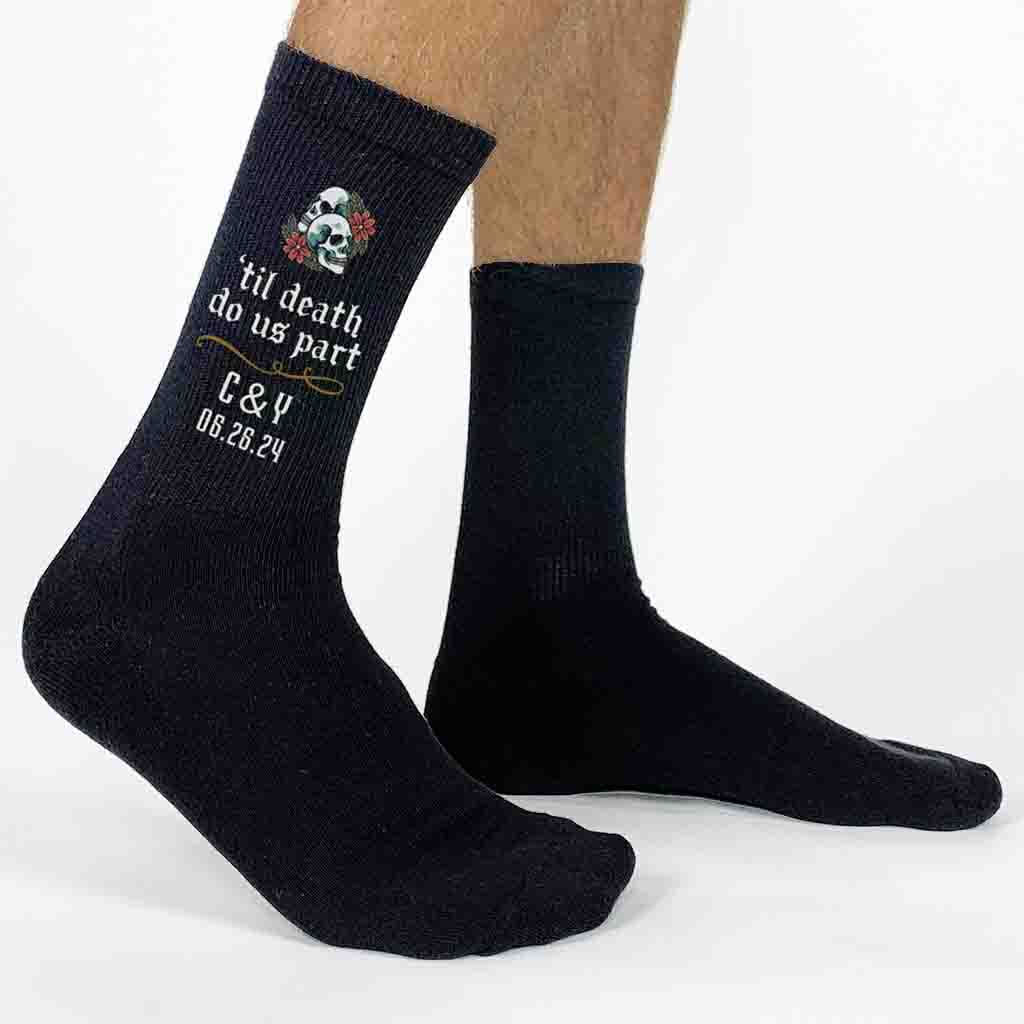 Personalized Gothic Wedding Day Socks for the Goth Groom