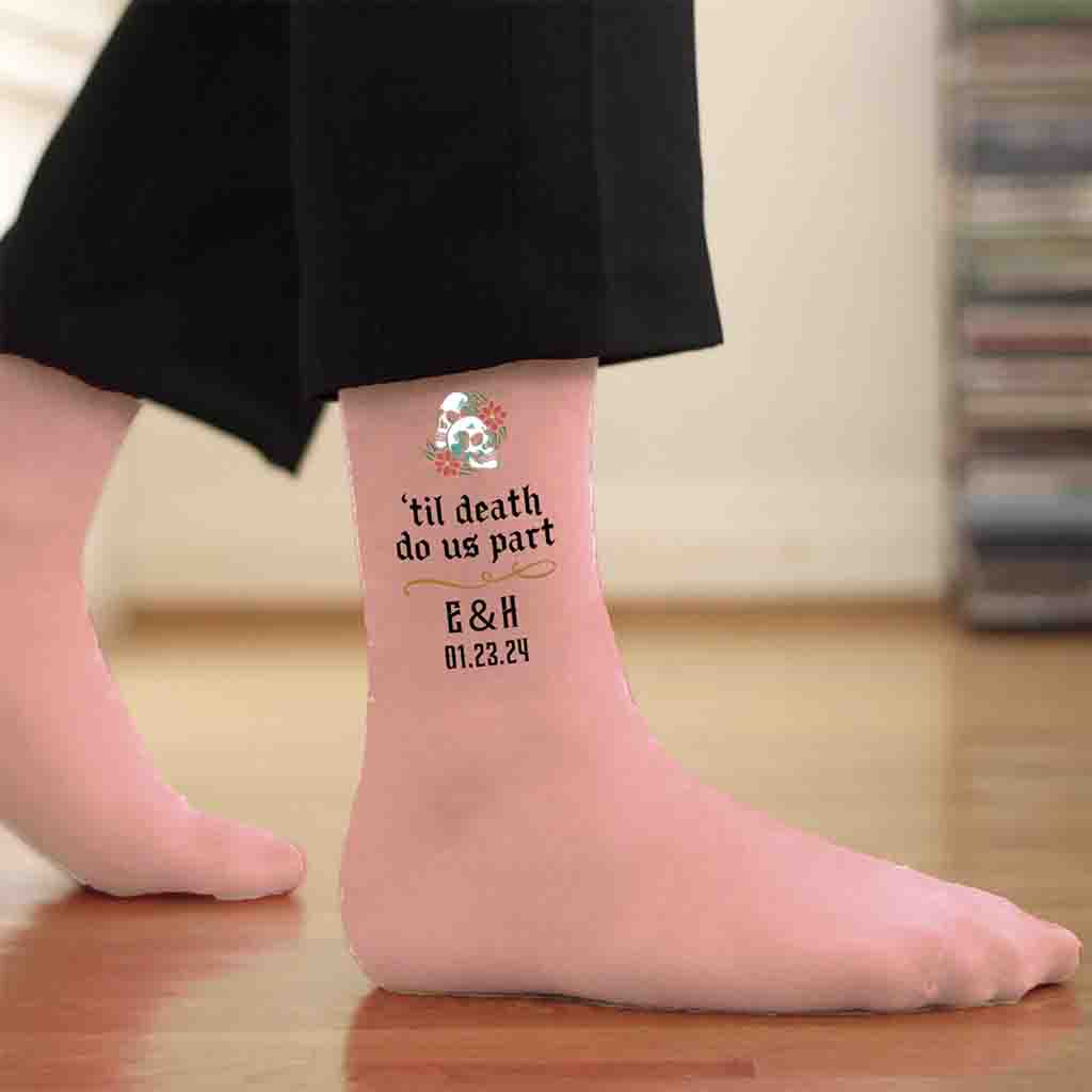 Personalized Gothic Wedding Day Socks for the Goth Groom