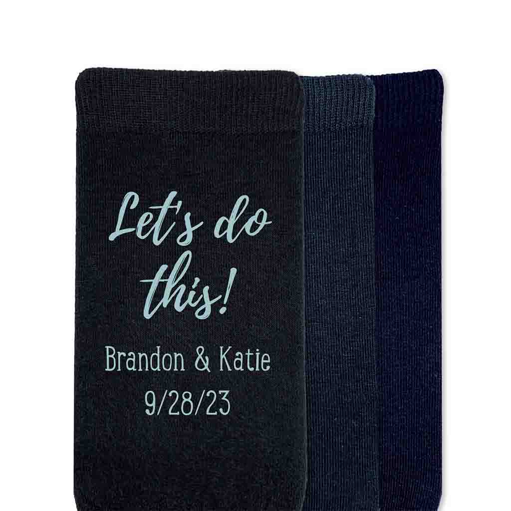 Personalized Groom Wedding Day Socks - Let's Do This