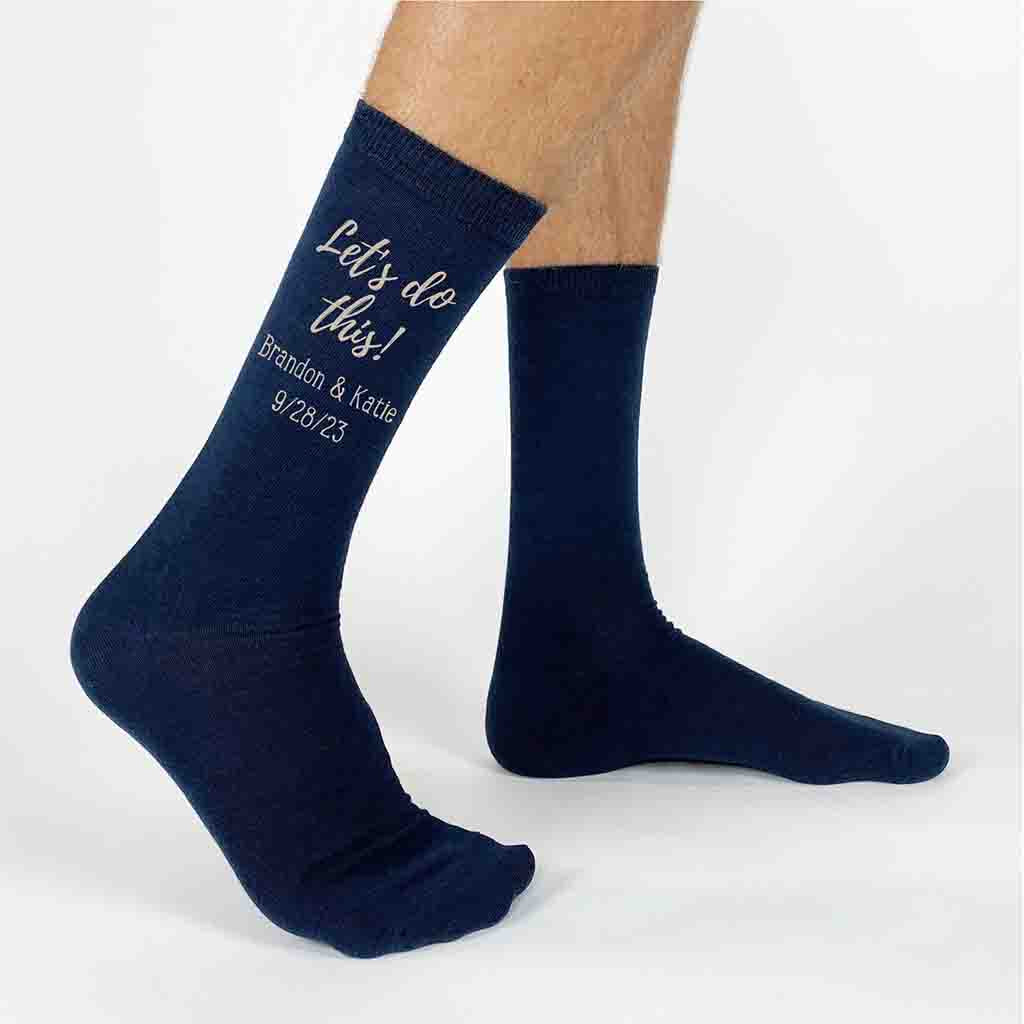 Personalized Groom Wedding Day Socks - Let's Do This