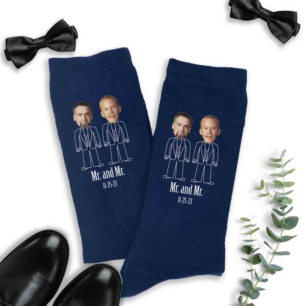 Personalized Mr. & Mr. Wedding Socks with Photos