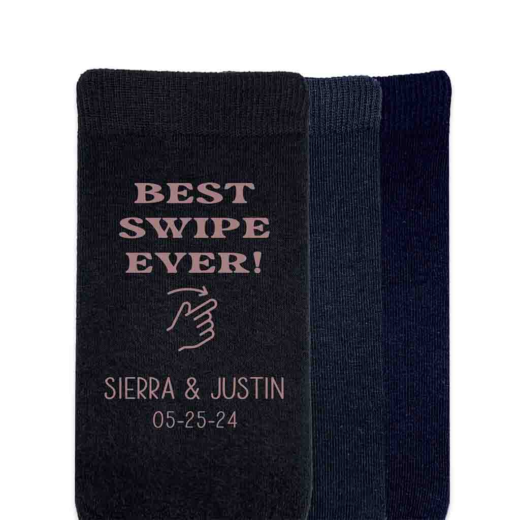 Personalized Right Swipe Socks for the Groom