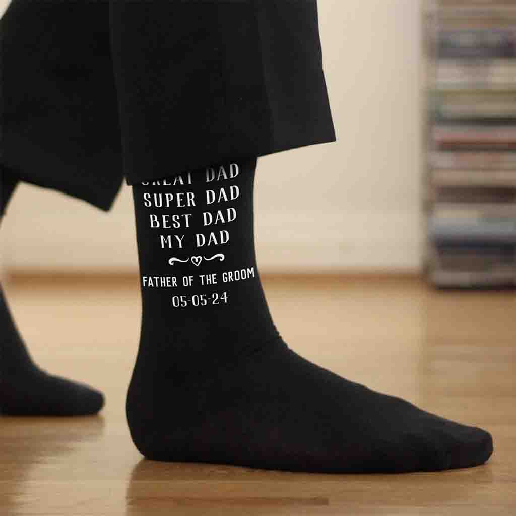 Personalized Wedding Day Socks for the Best Dad