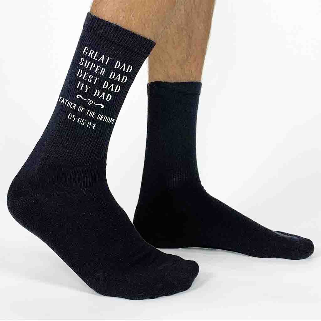 Personalized Wedding Day Socks for the Best Dad