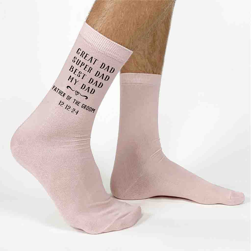 Personalized Wedding Day Socks for the Best Dad