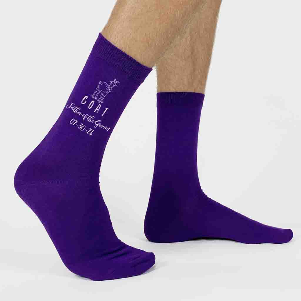 Personalized Wedding Socks for the GOAT Father of the Groom