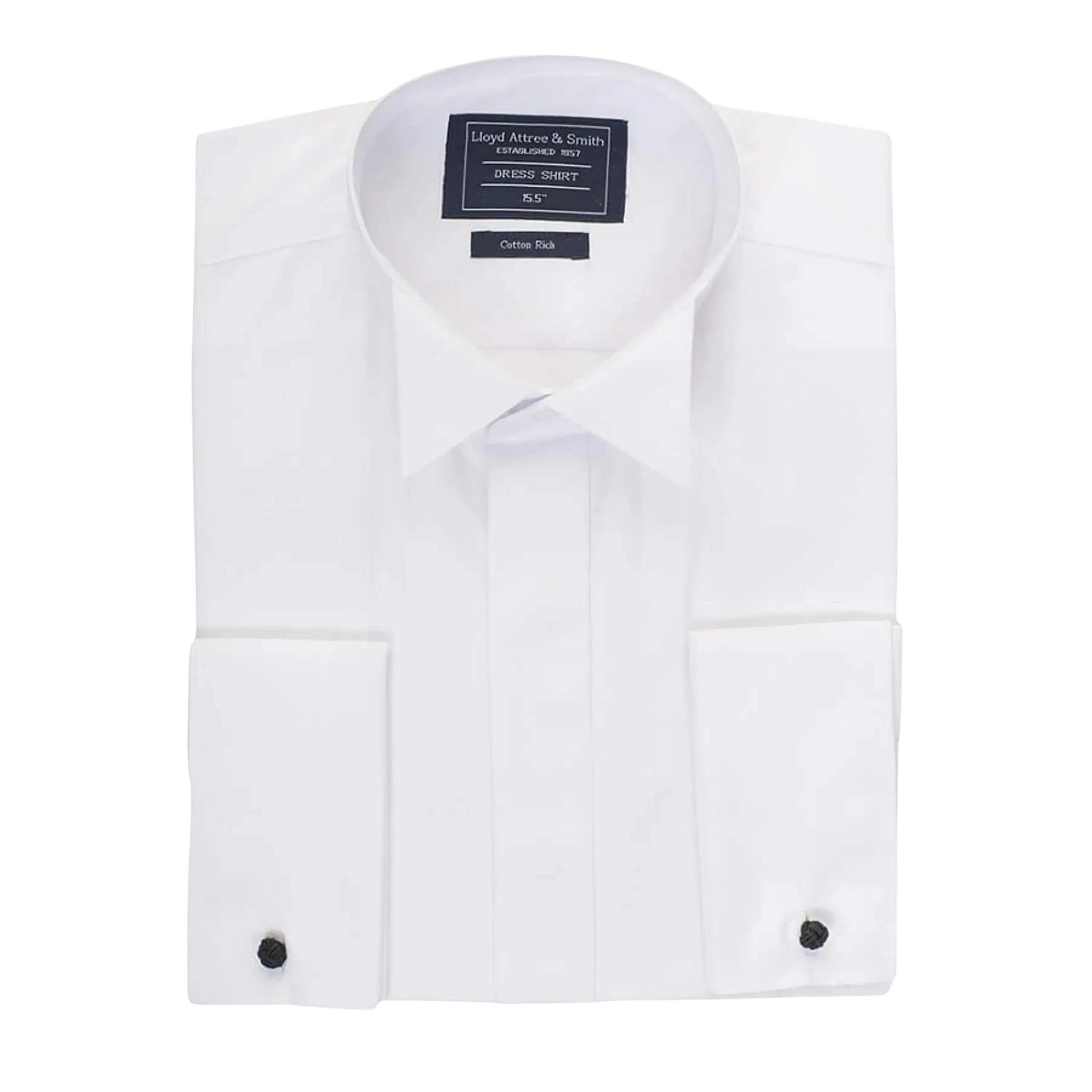 Plain Wing Collar Dress Shirt in White