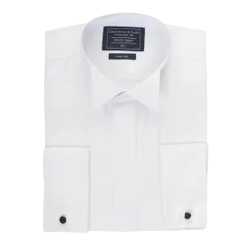 Plain Wing Collar Dress Shirt in White