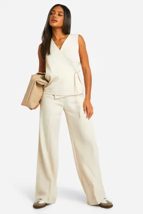 Pleat Front Wide Leg Dress Pants