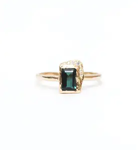 Reflection North-South Green Tourmaline Ring