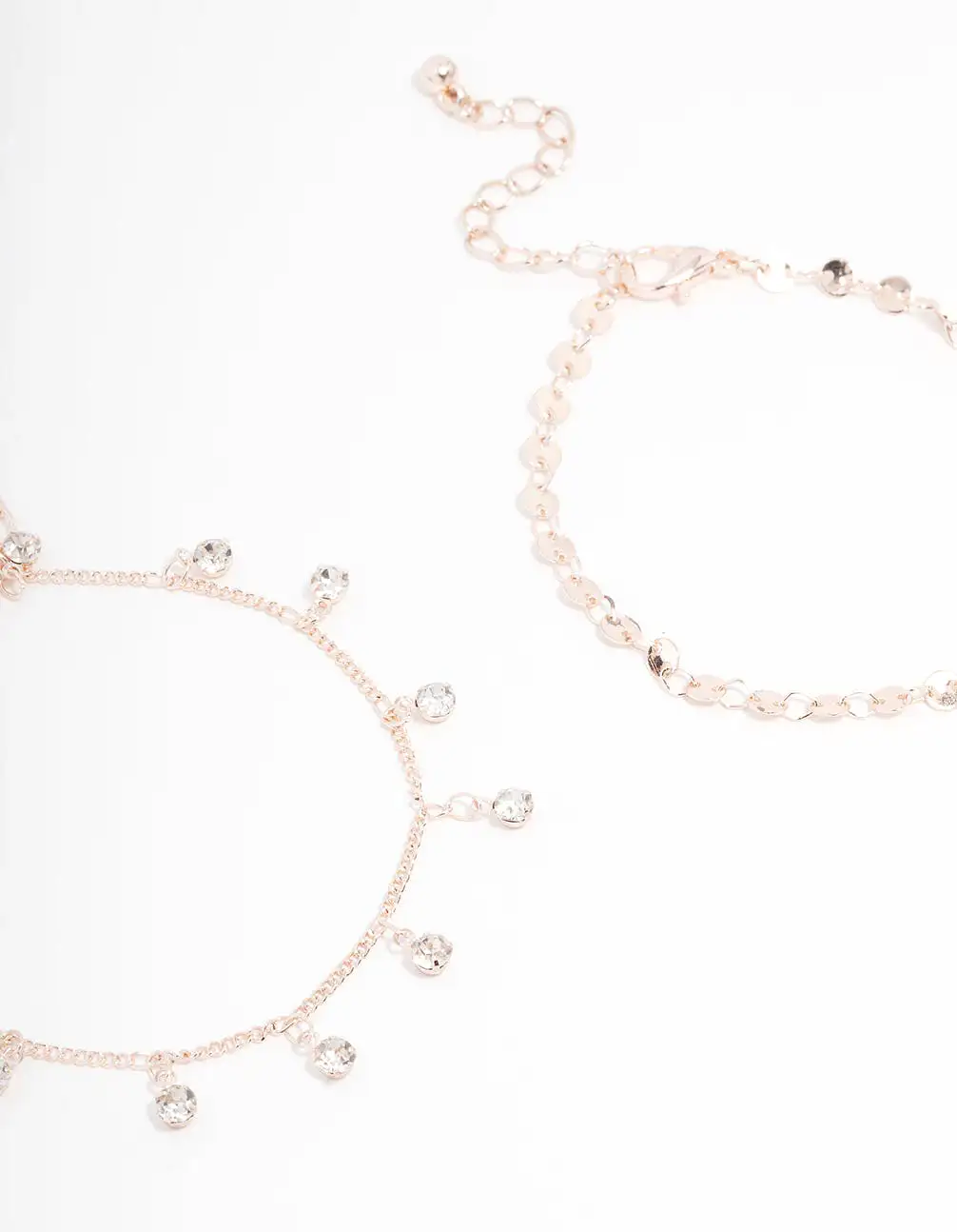 Rose Gold Diamante Tassel Bracelet 4-Pack