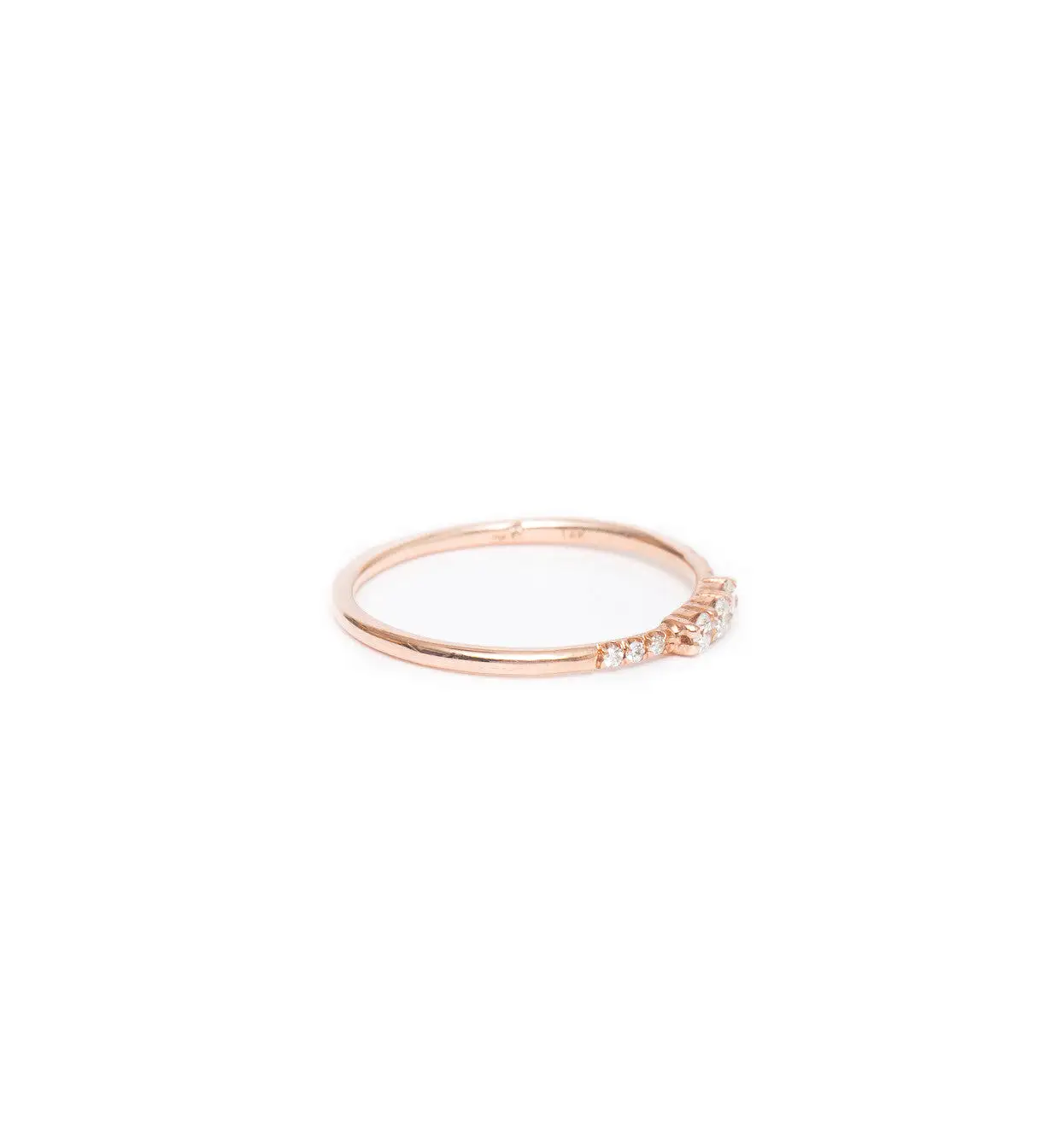 Rose Gold Three Diamond Equilibrium Ring