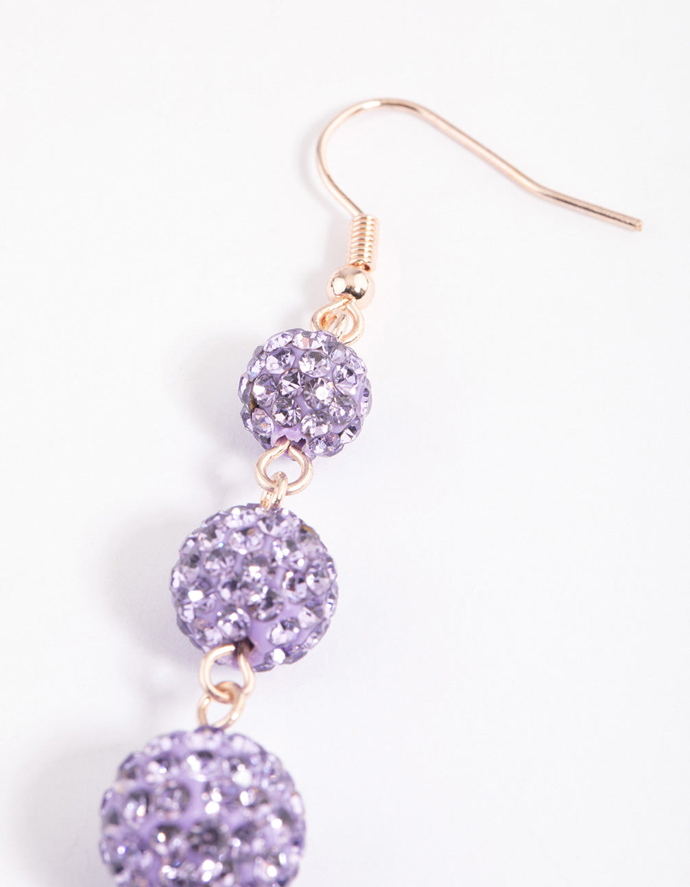 Rose Gold Triple Ball Drop Earrings