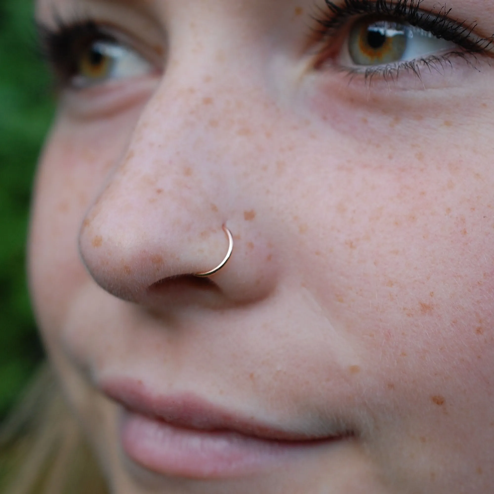 Solid Gold Open Hoop Nose Ring