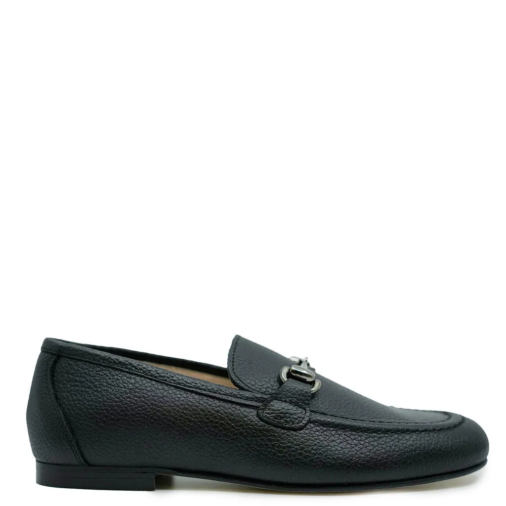 Spain+Co Black Pebbled Buckle Dress Shoe