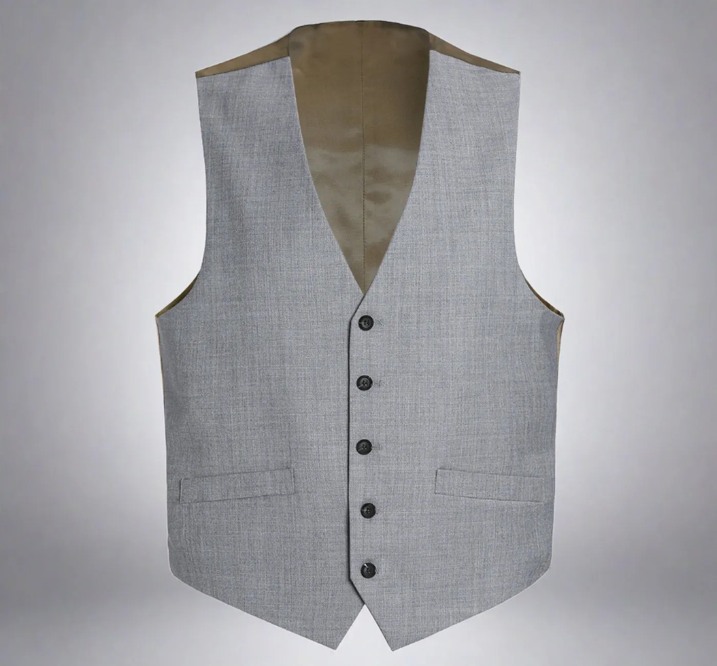 Super 140s Wool Waistcoat in Grey by Renoir