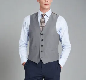 Super 140s Wool Waistcoat in Grey by Renoir