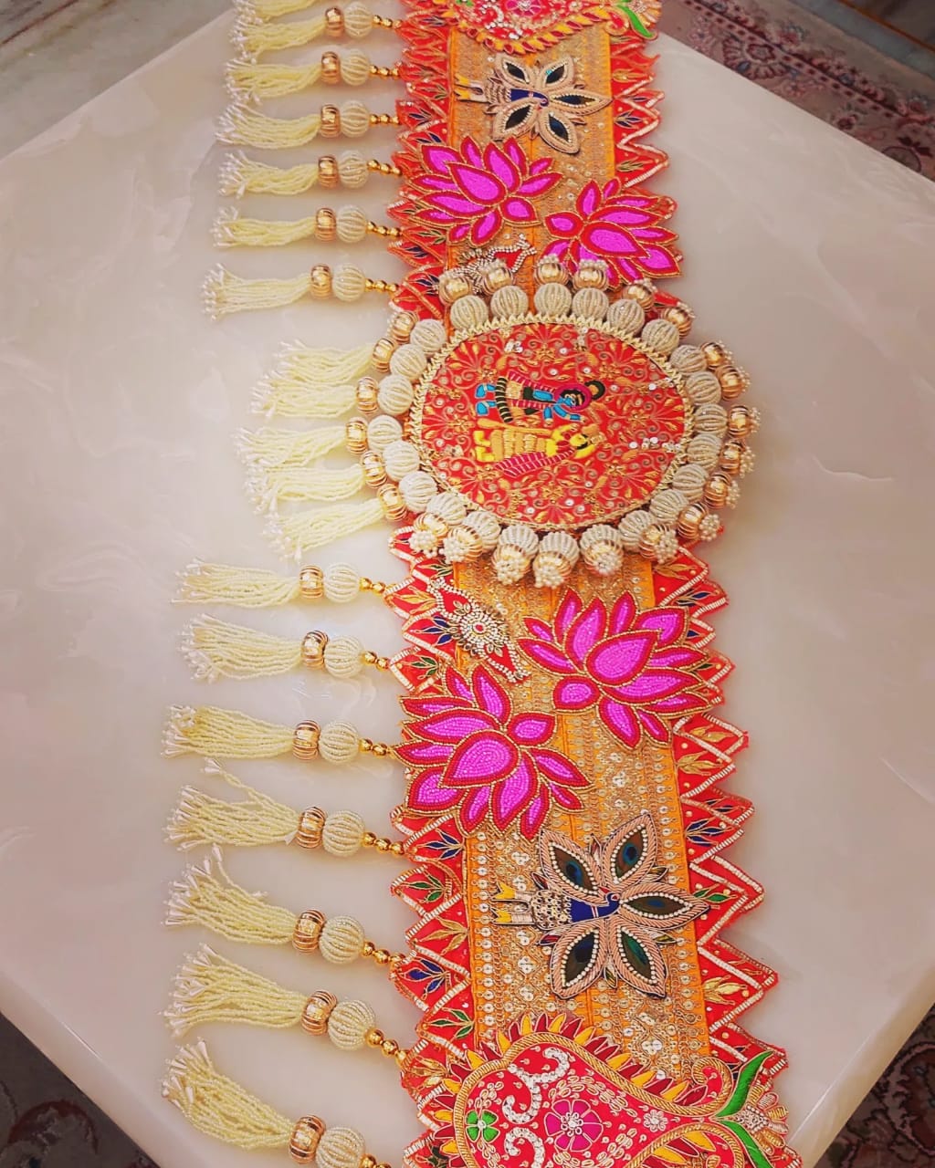 Swagat, Beautiful Hand crafted  Bead Work Bandanwar / Door Decoration -DECOR001BW