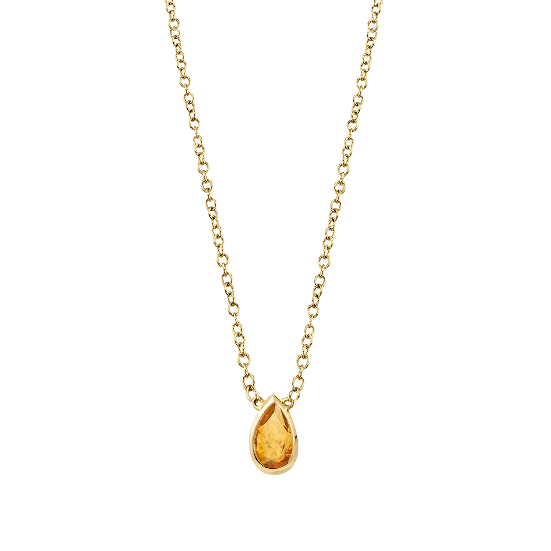 Teardrop Necklace - Citrine / 14k Yellow Gold