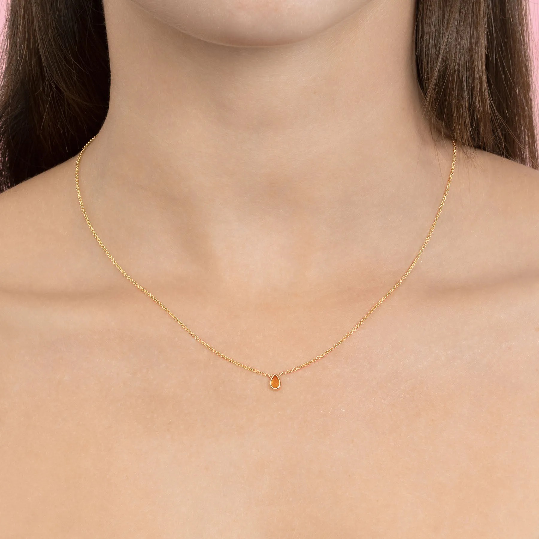 Teardrop Necklace - Citrine / 14k Yellow Gold