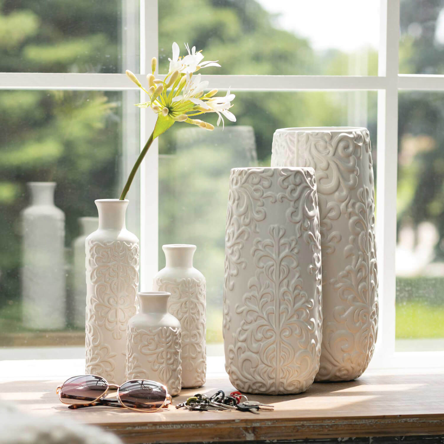 Textured Bottle Vase Set Of 3