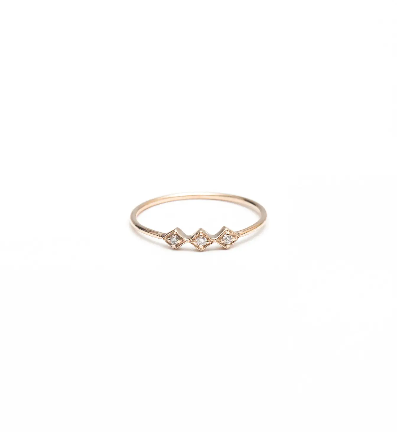 Tiny Diamond Shape Line Ring