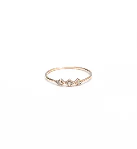 Tiny Diamond Shape Line Ring