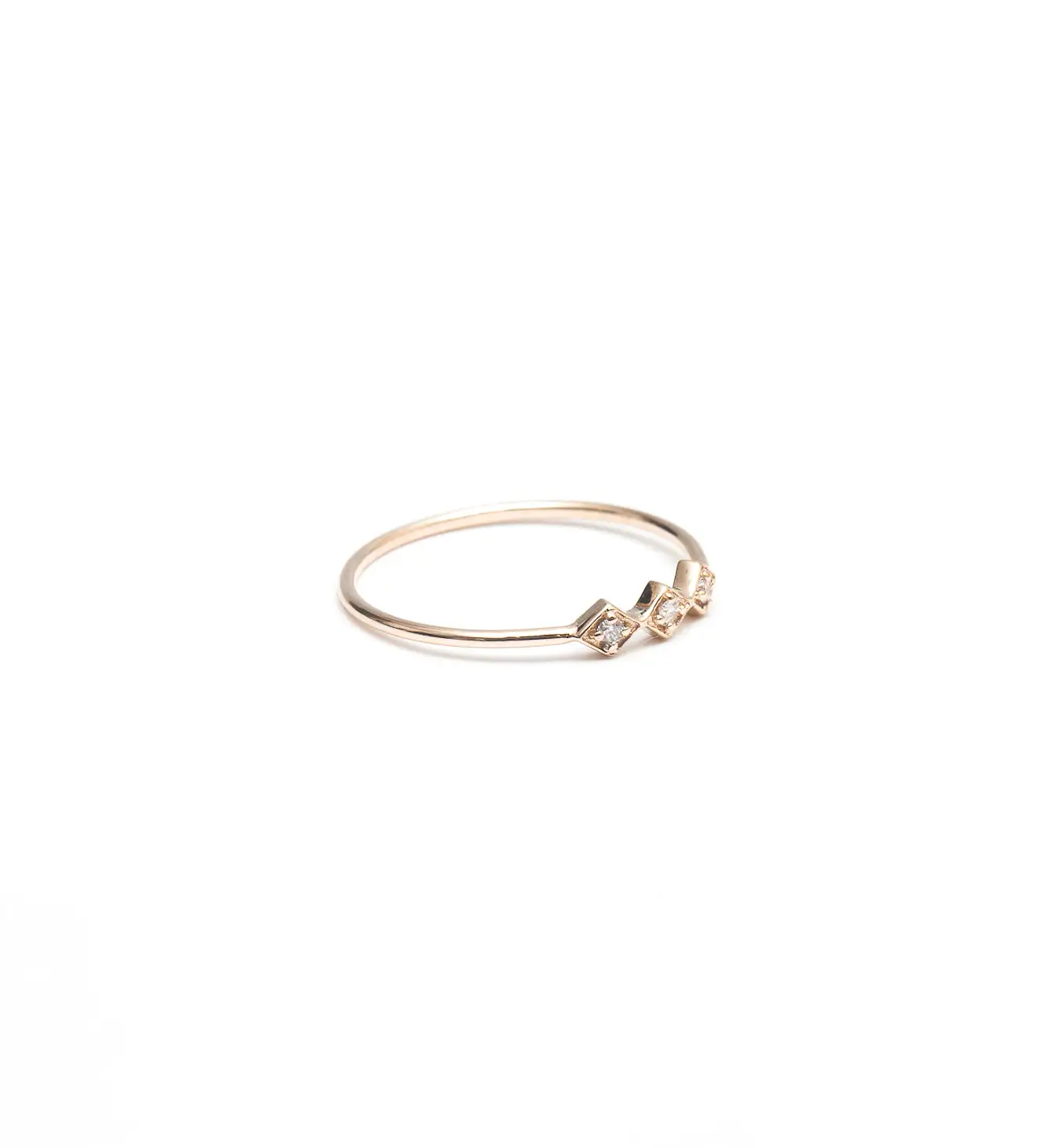 Tiny Diamond Shape Line Ring