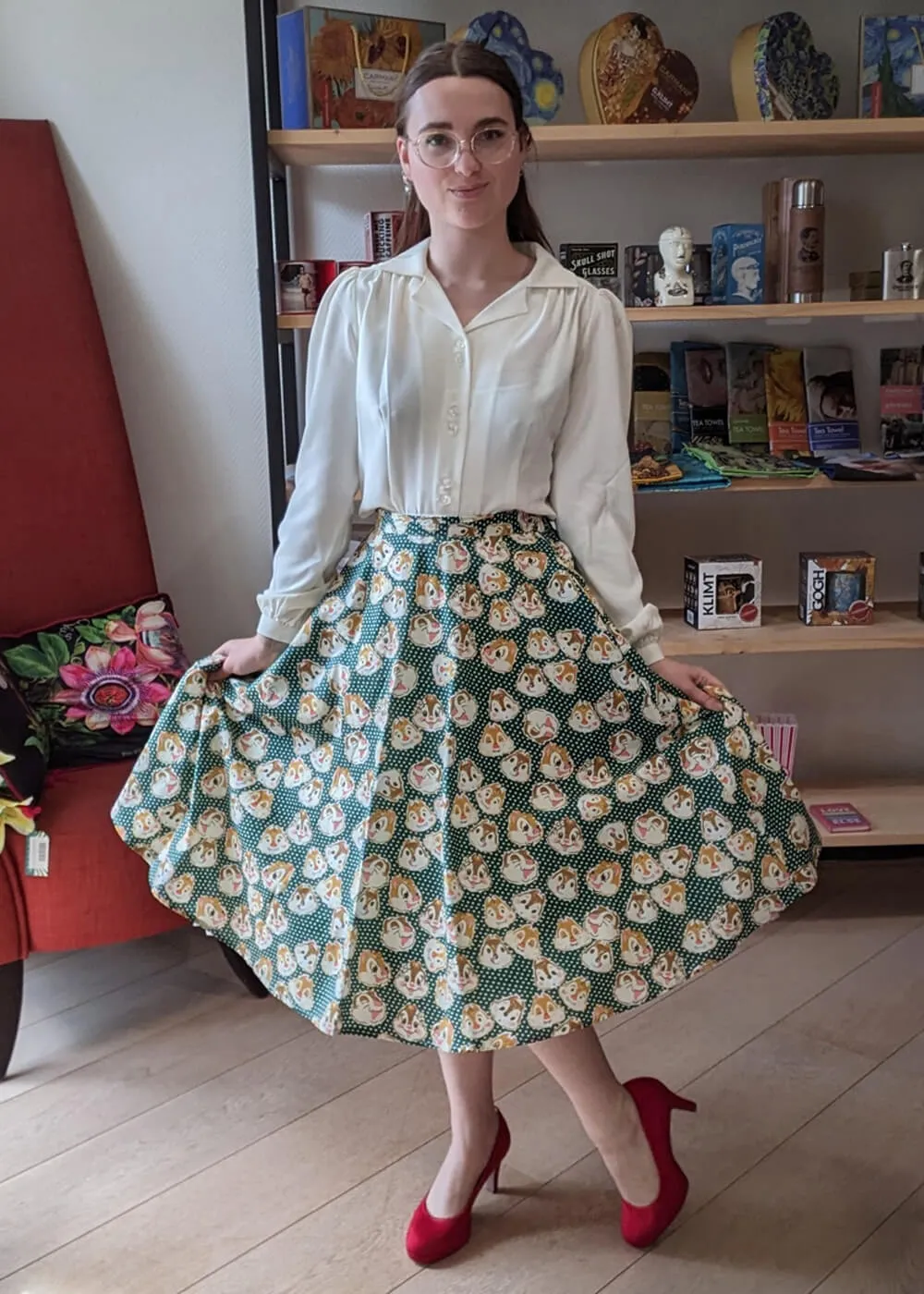 Tulip B Chipmonks 50's Swing Skirt Green