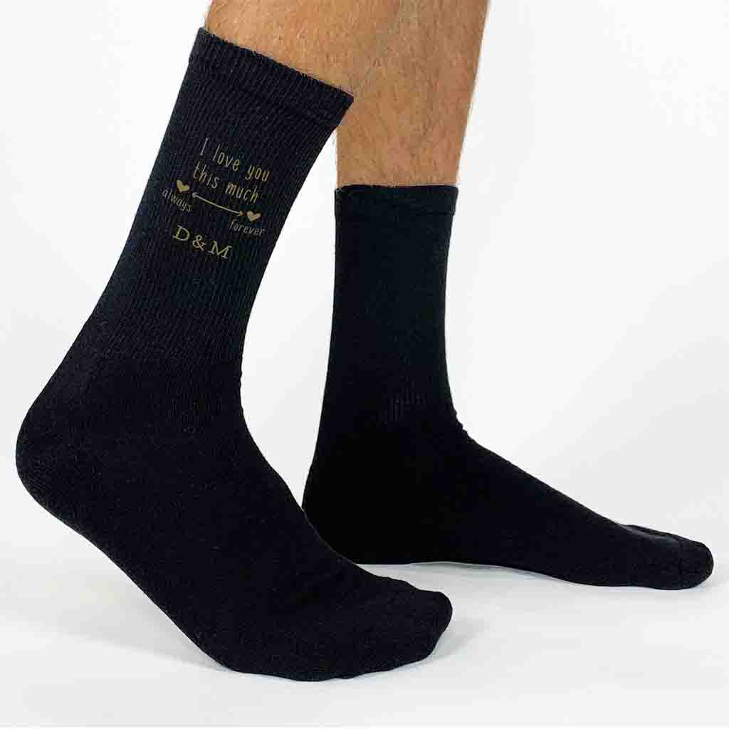 Two Year Anniversary Personalized Cotton Socks for Husband