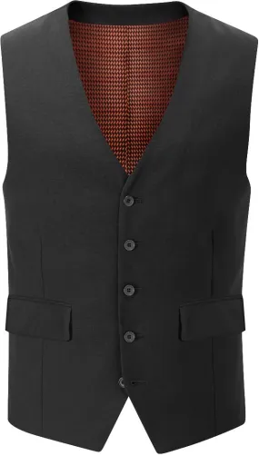 Uptheir Harris Single Breasted Formal Waistcoat - Black 