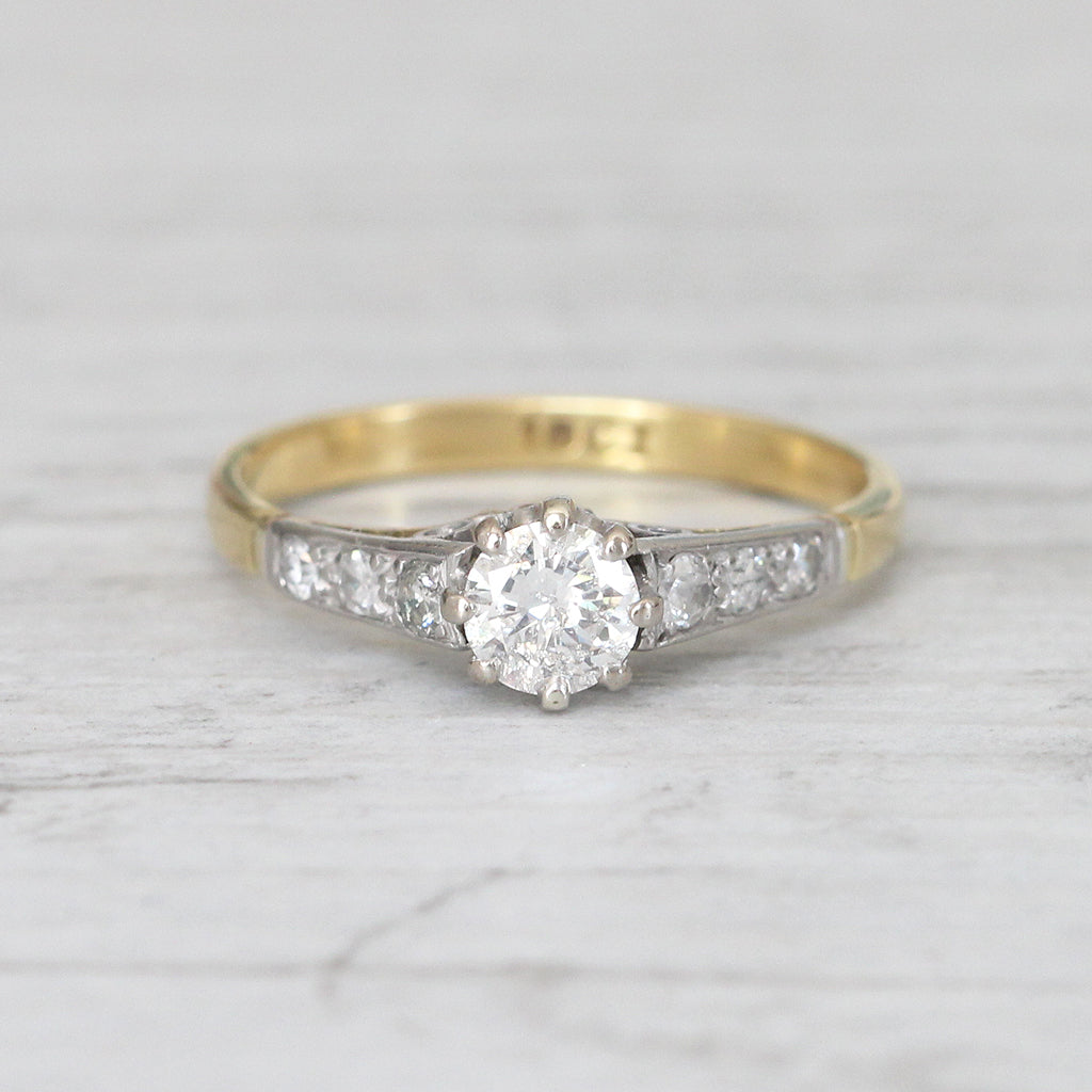 Vintage 0.33 Carat Brilliant Cut Diamond Solitaire