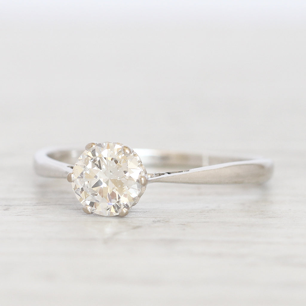 Vintage 0.70 Carat Transitional Cut Diamond Solitaire