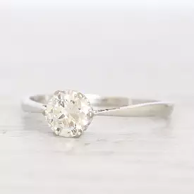 Vintage 0.70 Carat Transitional Cut Diamond Solitaire