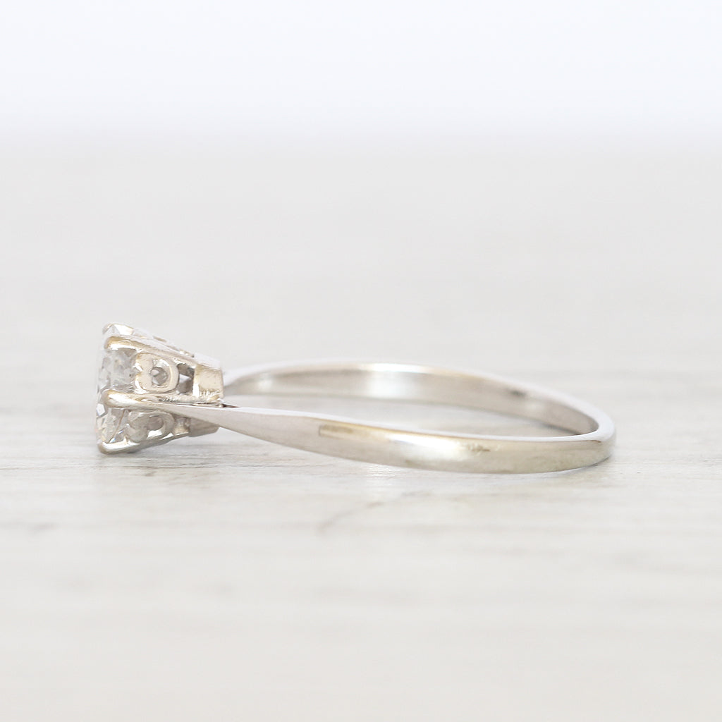 Vintage 0.70 Carat Transitional Cut Diamond Solitaire