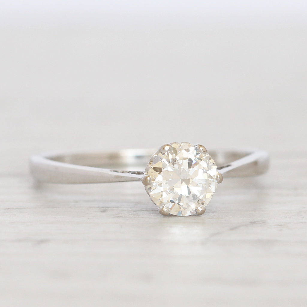 Vintage 0.70 Carat Transitional Cut Diamond Solitaire